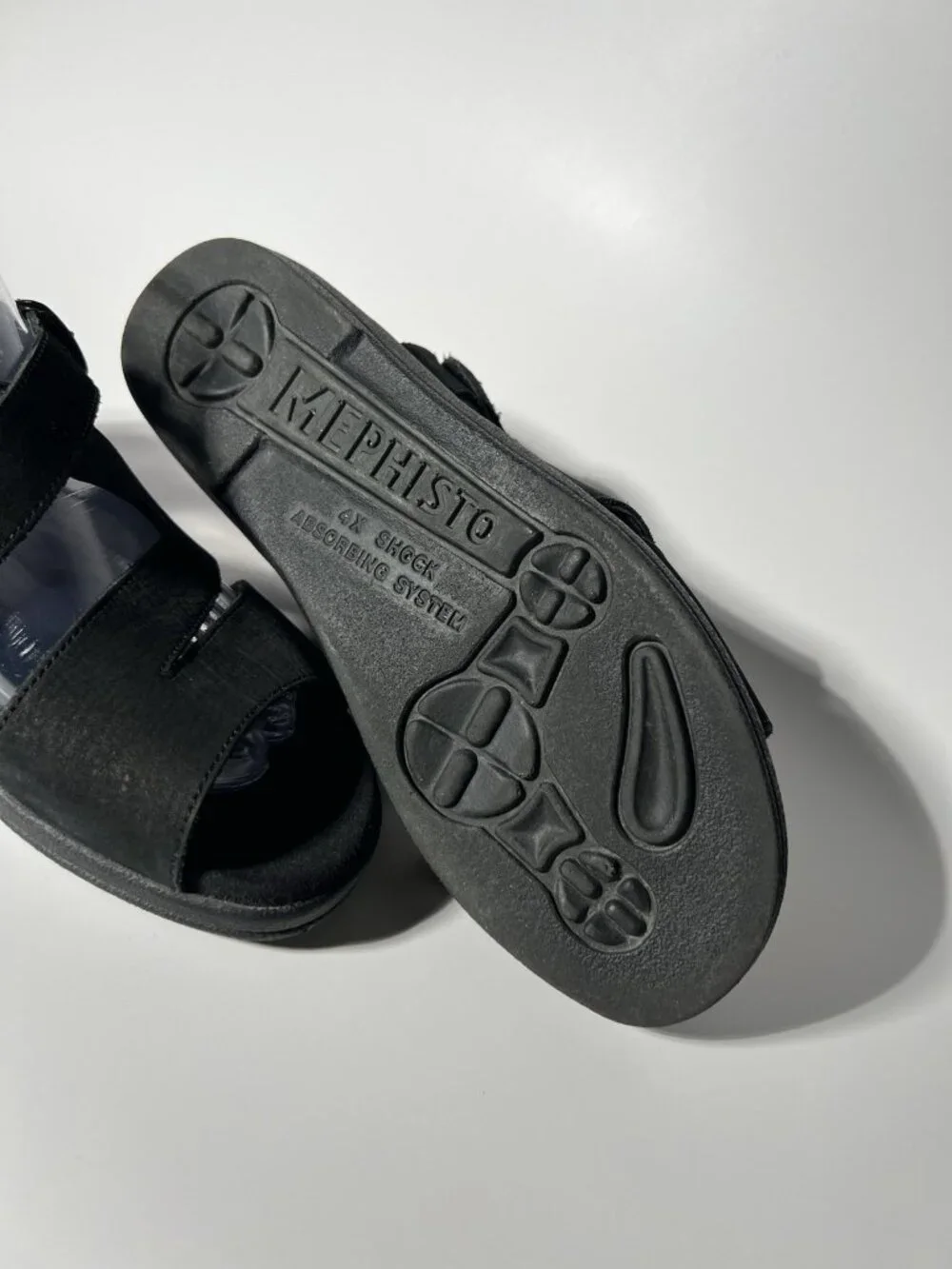 Mephisto Nubuck Leather Walking Sandals Black Women’s US 8.5 EU 39